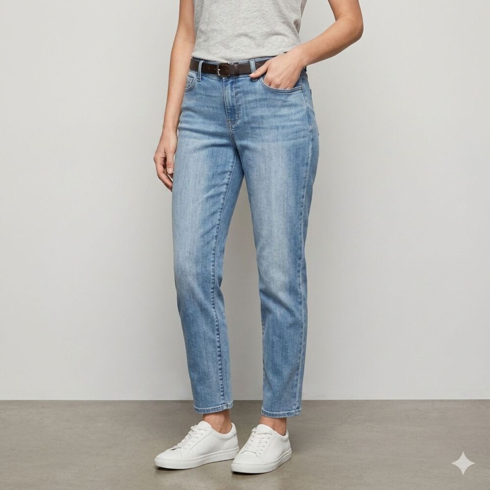 Talbots Flawless Girlfriend Jeans Light Wash Stretch Womens 8